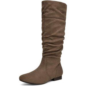 Women's Knee High Pull On Fall Weather Winter Boots, Taupe